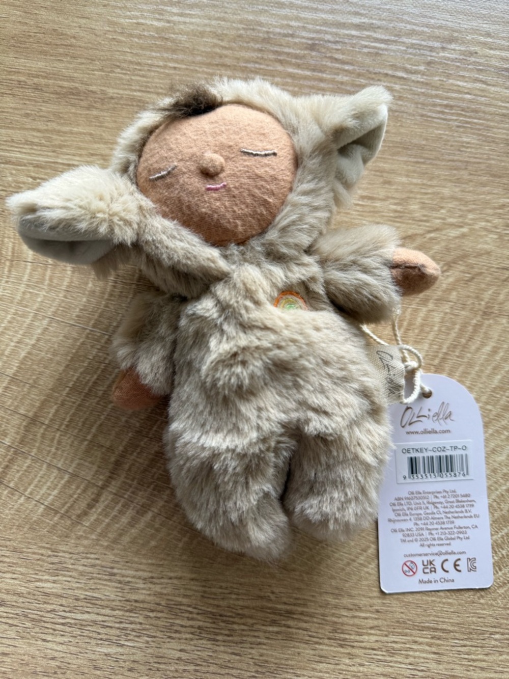 Olli ella Beige Plush keychain bag charm- Lamby Pip